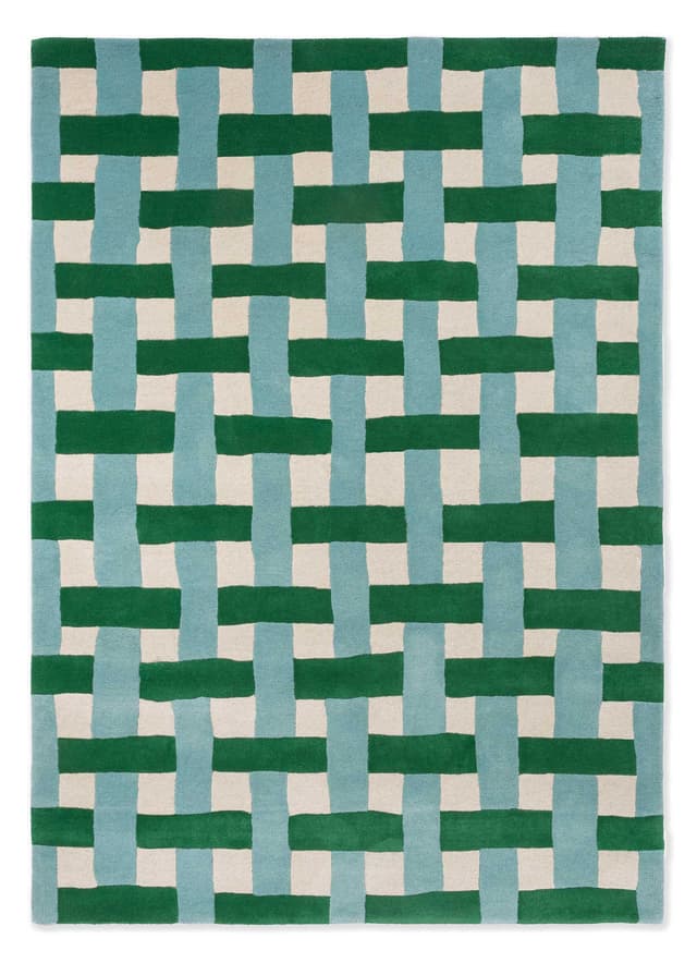 Rug Basketweave emerald, aquamarine beige, blue, green 170x240, wool, Harlequin - DIMENSION