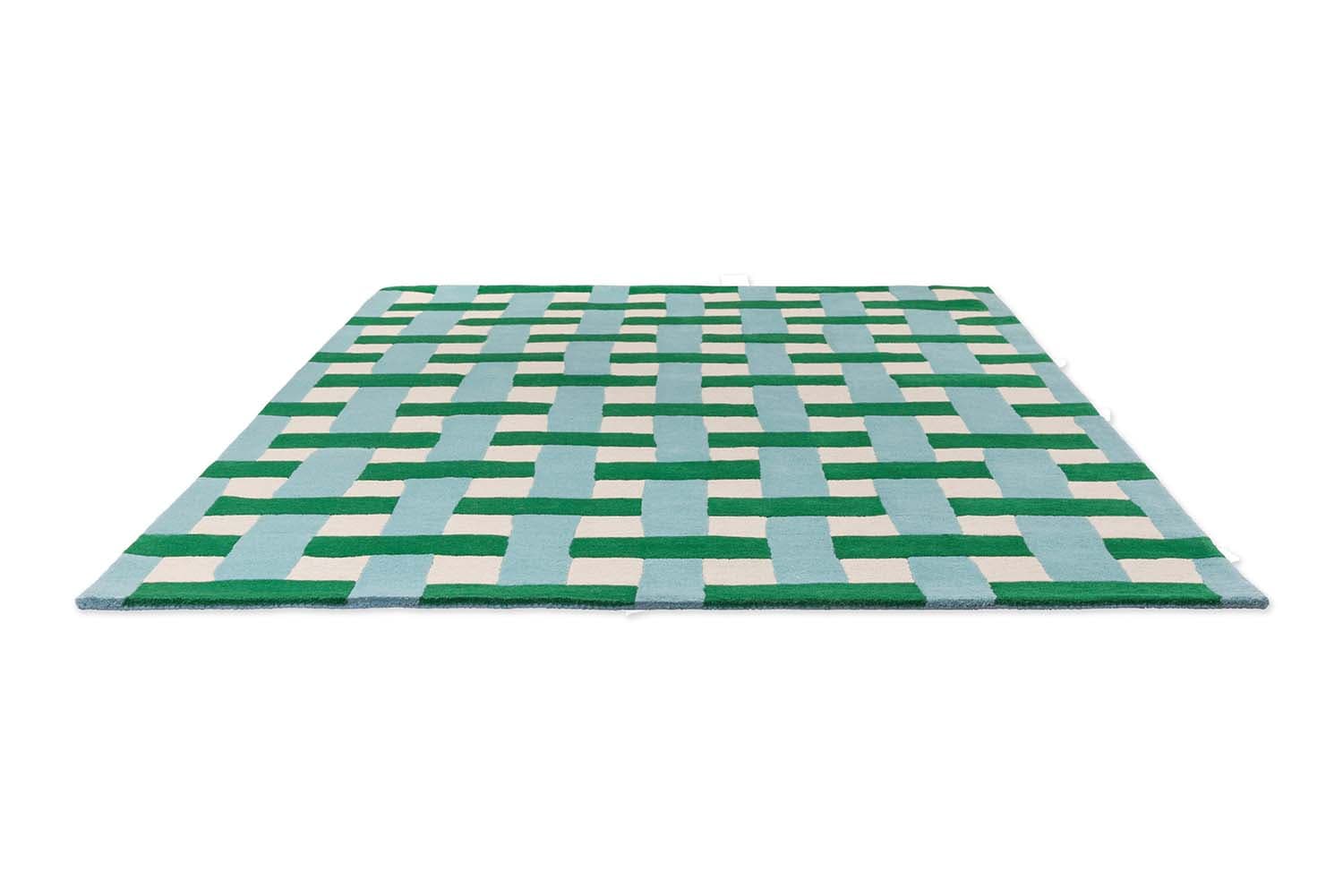 Rug Basketweave Emerald/Aquamarine beige, blue, green 200x280, wool, Harlequin - 375699