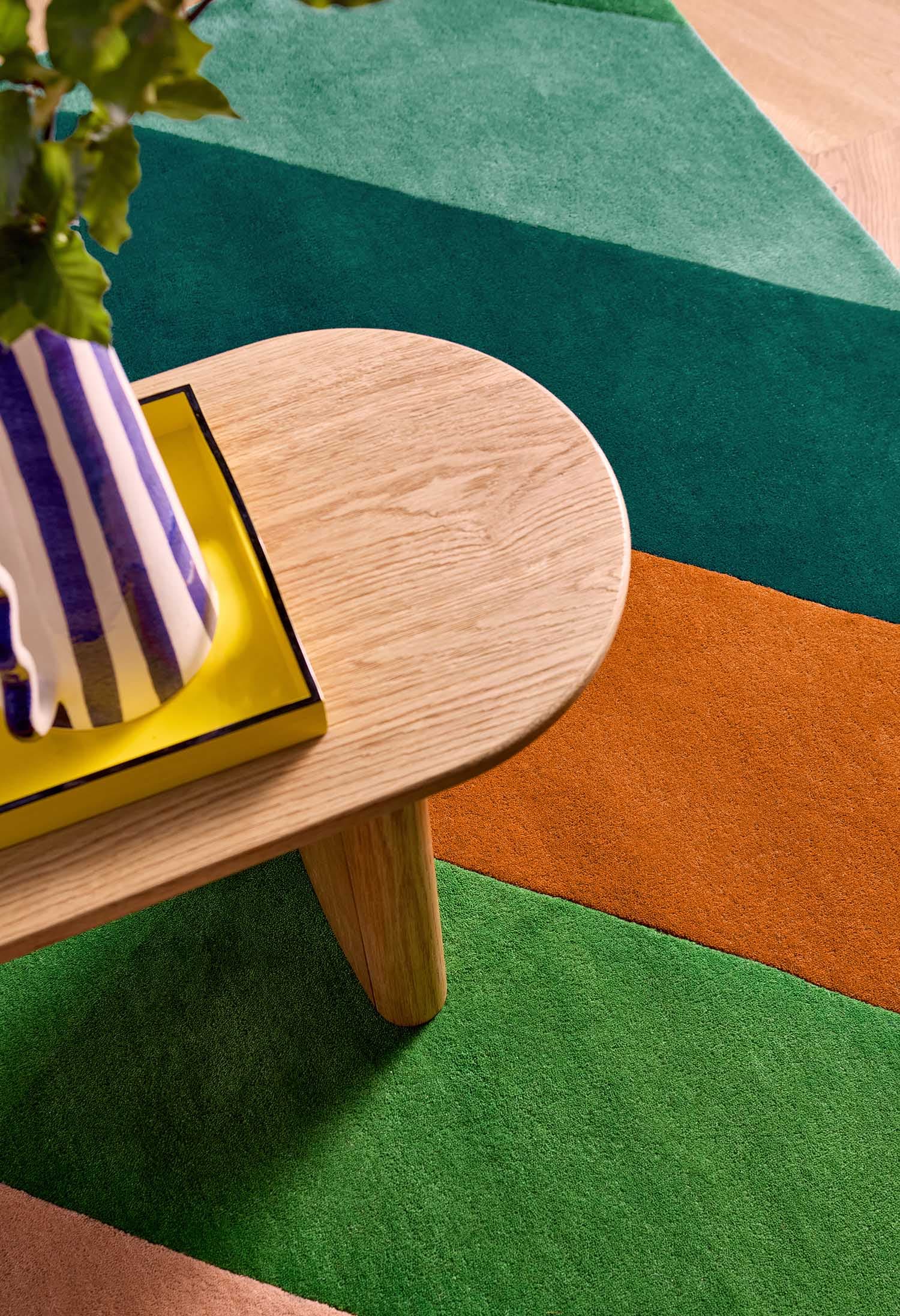 Rug Sherbet Stripe green, orange, pink, yellow, blue 250x350, wool, Harlequin - 375733