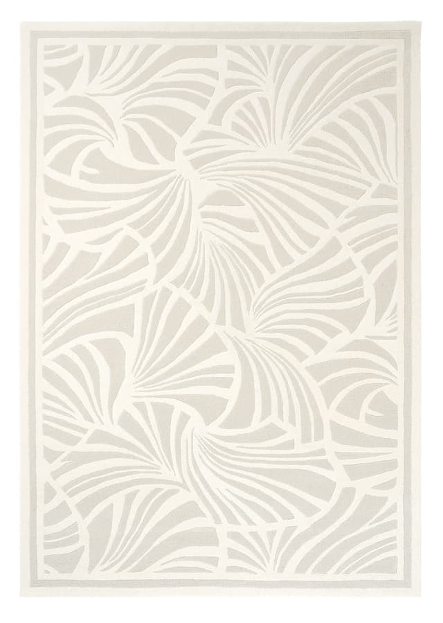 Rug Japanese Fans Ivory beige, white 120x180, wool, Florence Broadhurst - DIMENSION