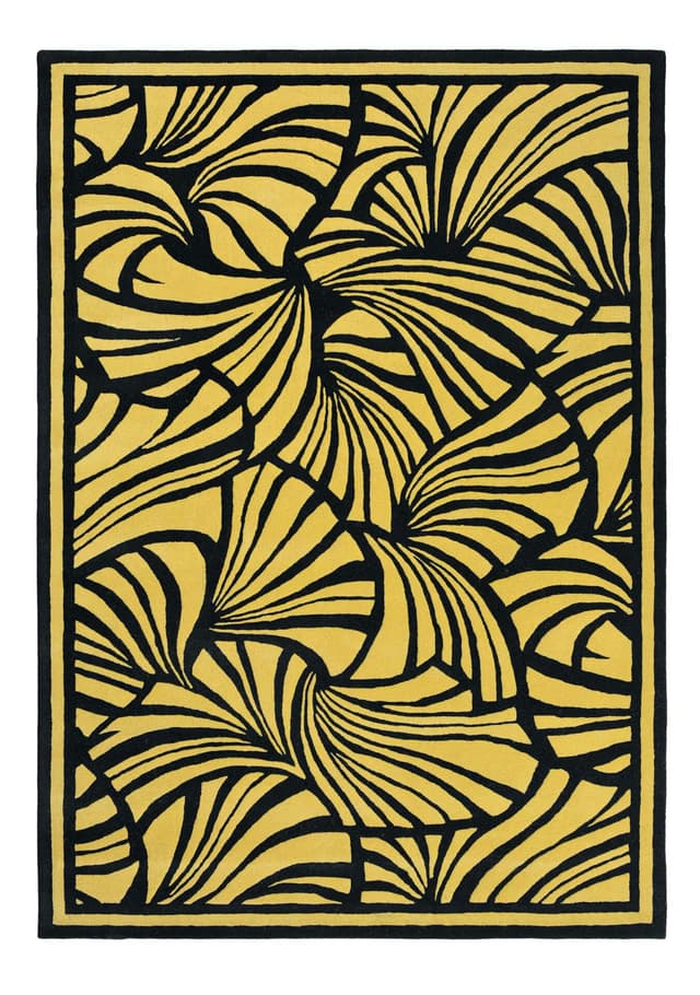 Rug Japanese Fans Gold black, gold 120x180, wool, Florence Broadhurst - DIMENSION