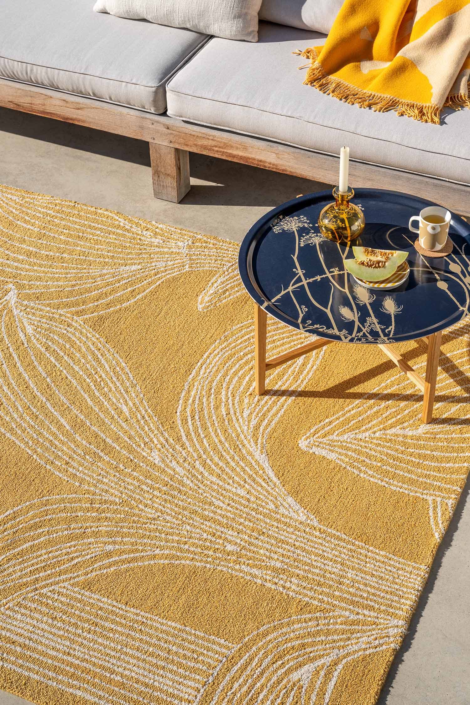 Dywan Kukat Puhkeavat Straw żółty, biały 160x230, Marimekko - 375905