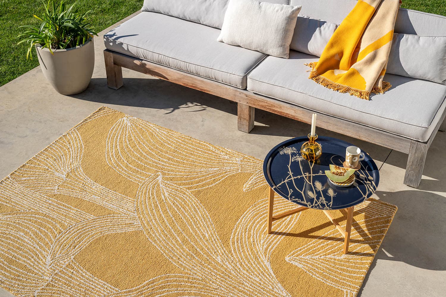 Dywan Kukat Puhkeavat Straw żółty, biały 160x230, Marimekko - 375906