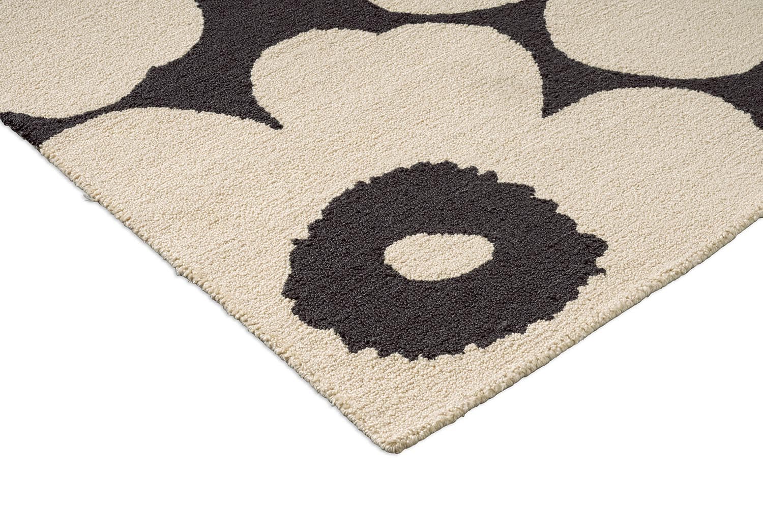 Indoor-outdoor rug Unikko Charcoal - White white, black 200x280, Marimekko - 375947