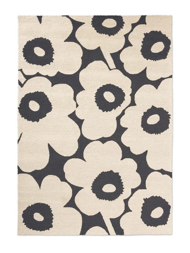 Indoor-outdoor rug Unikko Charcoal - White white, black 200x280, Marimekko - DIMENSION
