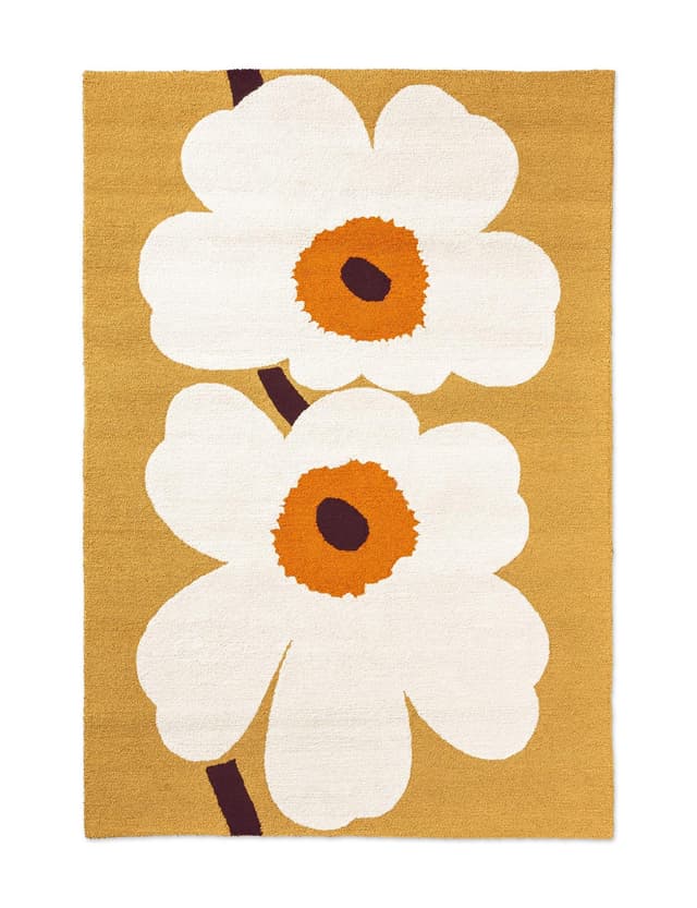 Dywan Unikko Anniversary Honey biały, brązowy, pomarańczowy, żółty 140x200, Marimekko - WYMIARY