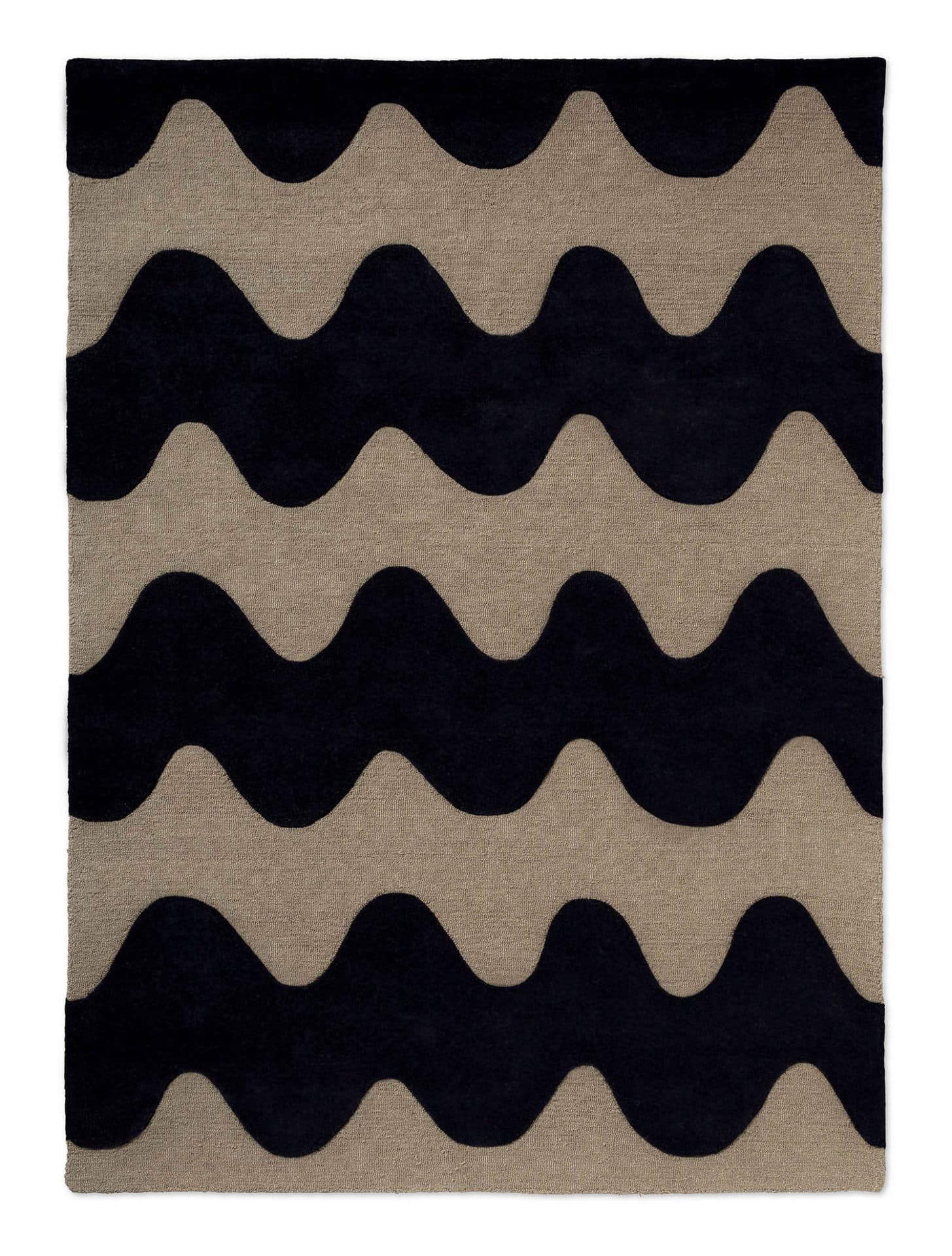 Dywan Lokki Black beżowy, czarny 250x350, wełna, Marimekko