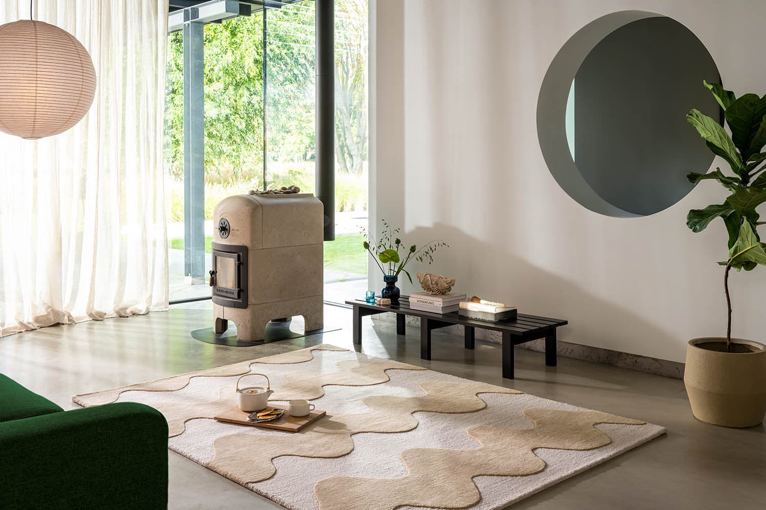 Rug Lokki Butter beige 140x200, wool, Marimekko - 376207