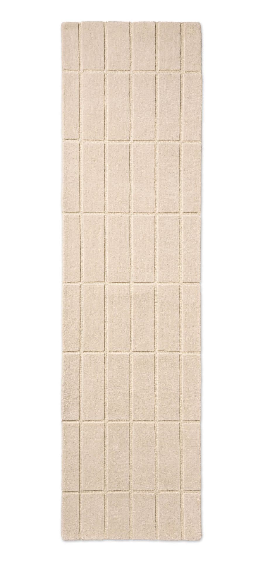 Rug Tiliskivi Natural White beige 70x245 cm, wool, Marimekko - 376243