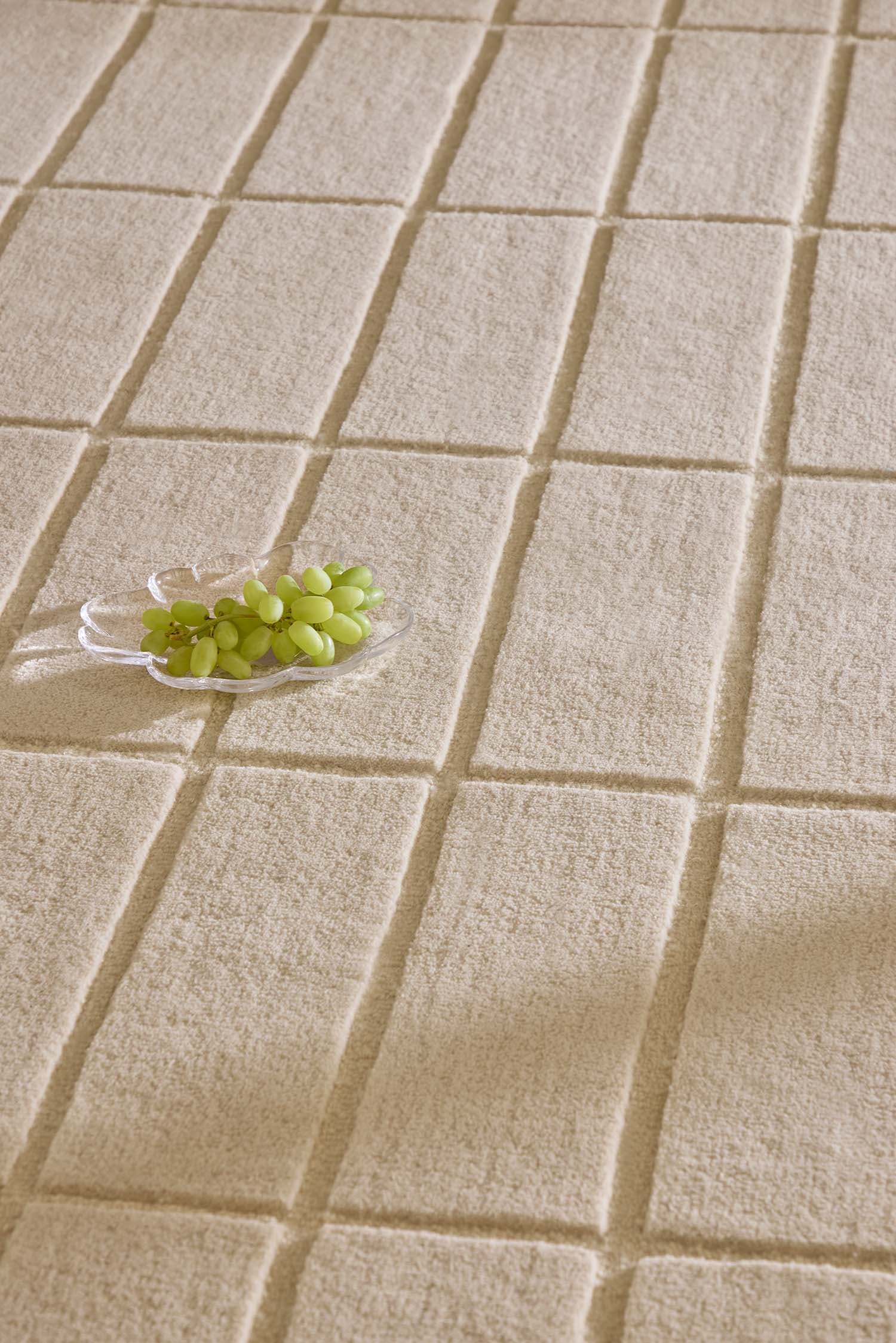 Rug Tiliskivi Natural White beige 140x200, wool, Marimekko - 376255