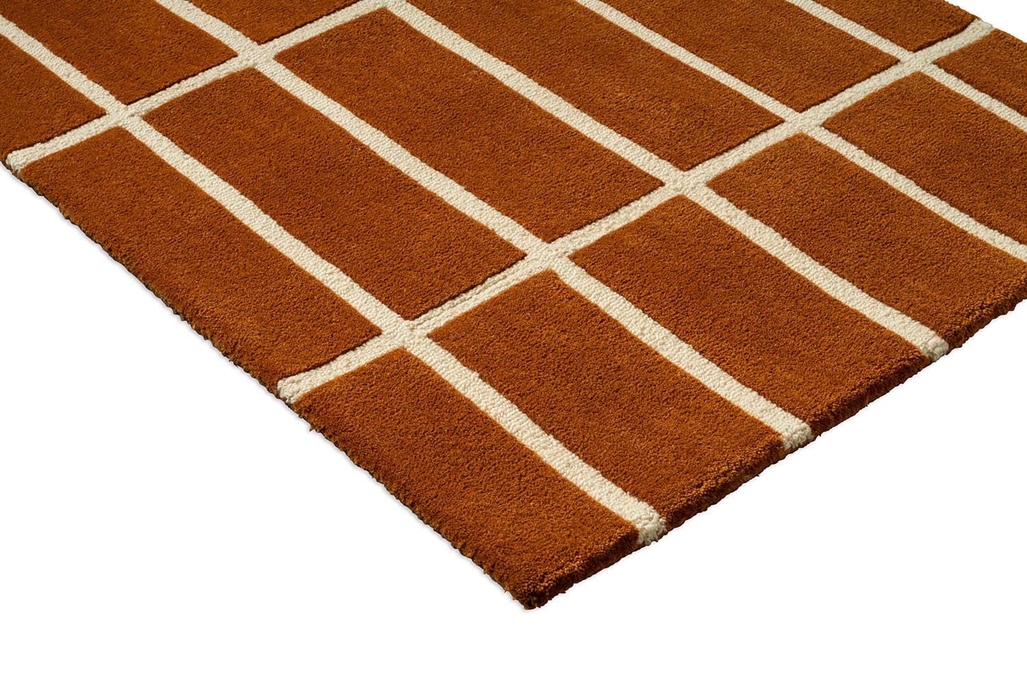 Rug Tiliskivi Brown brown, beige 140x200, wool, Marimekko - 376304