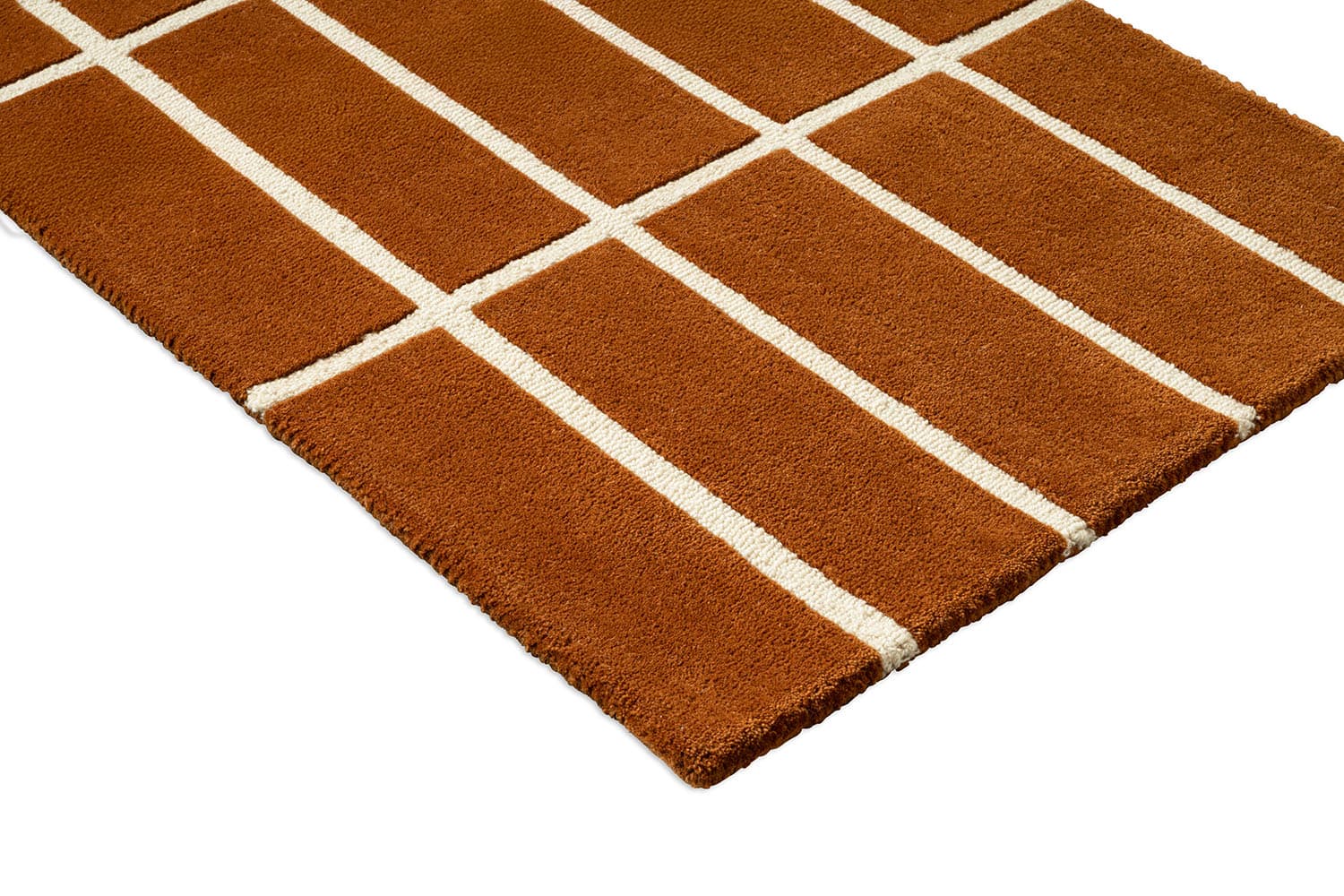 Rug Tiliskivi Brown brown, white, beige 200x280, wool, Marimekko - 376324