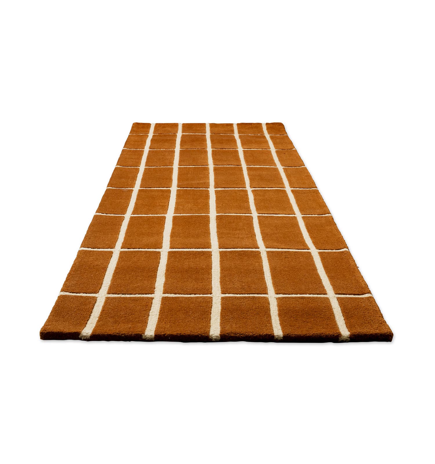 Rug Tiliskivi Brown brown, white 250x350, wool, Marimekko - 376329