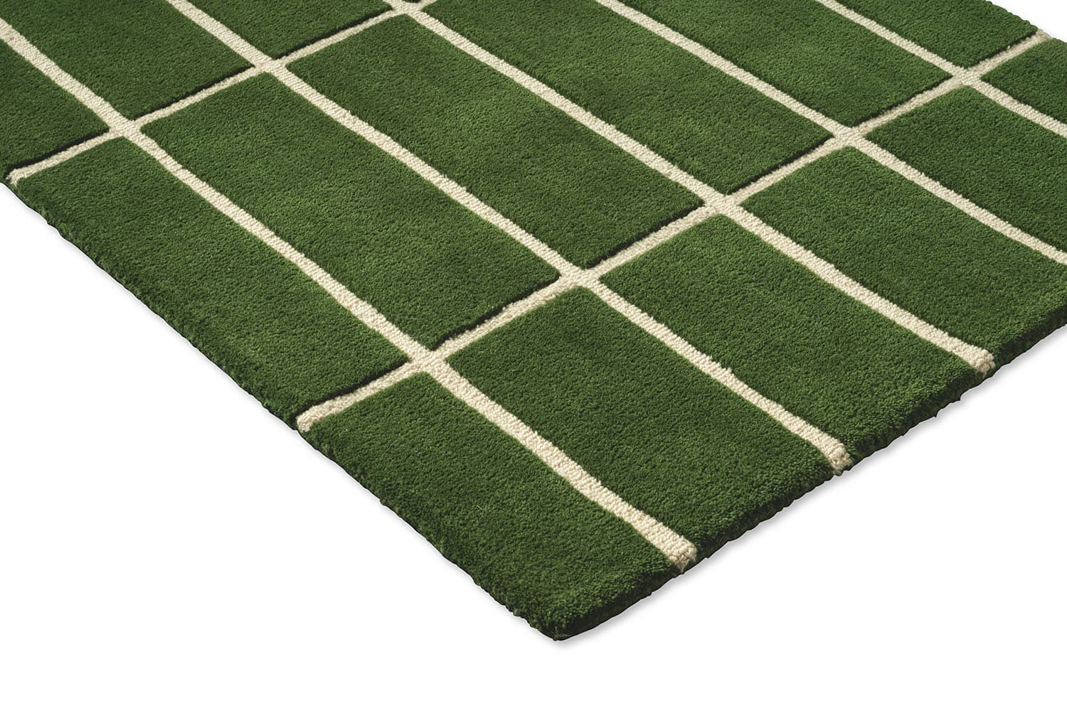 Rug Tiliskivi Green green 70x245 cm, wool, Marimekko - 376337