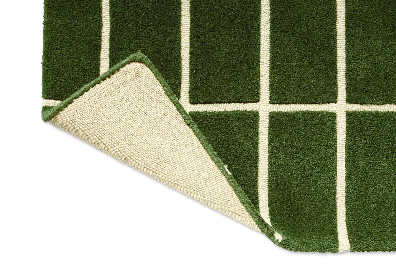 Rug Tiliskivi Green green, beige 80x300 cm, wool, Marimekko - 376344