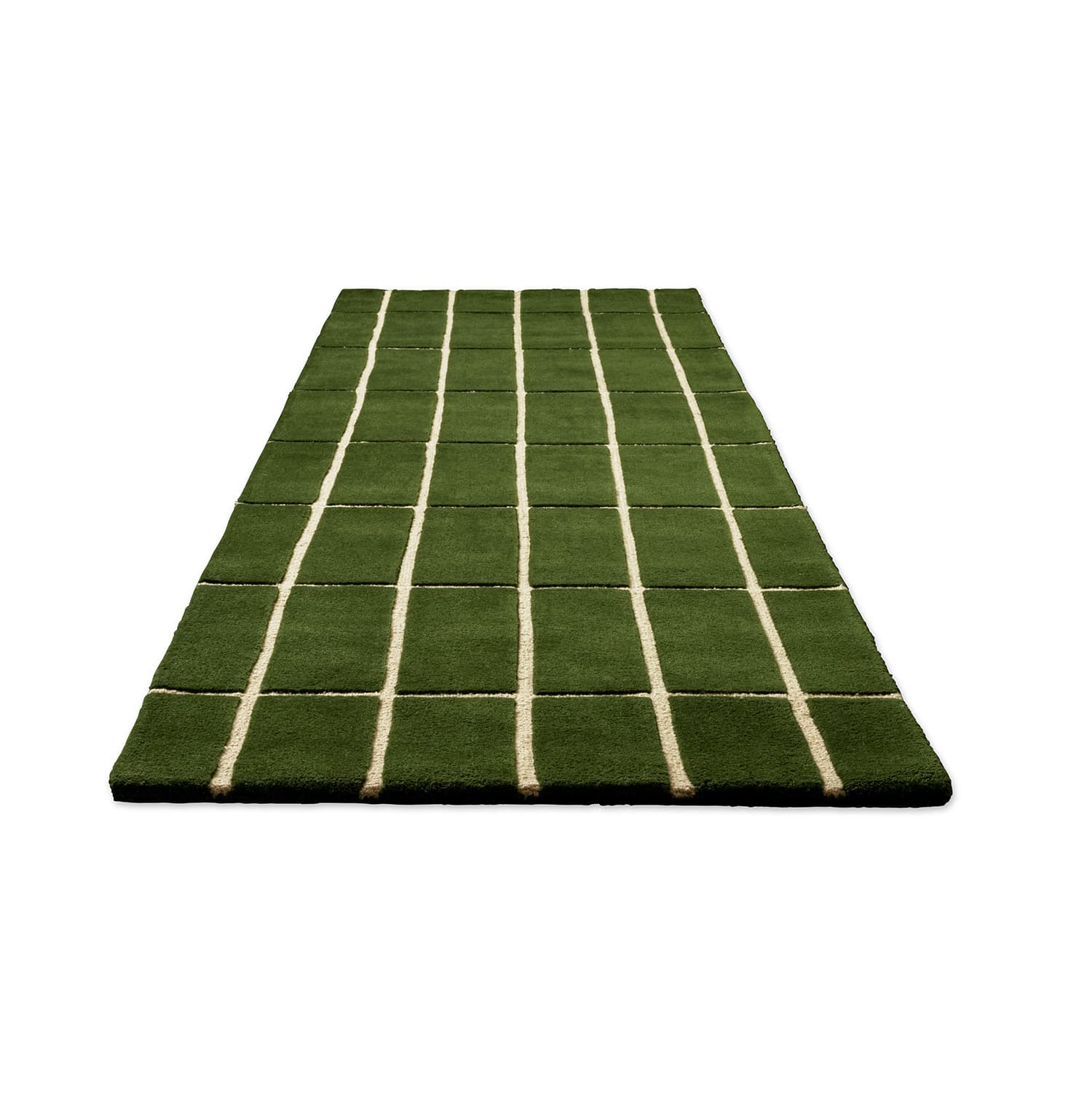 Rug Tiliskivi Green green, beige 80x300 cm, wool, Marimekko - 376346