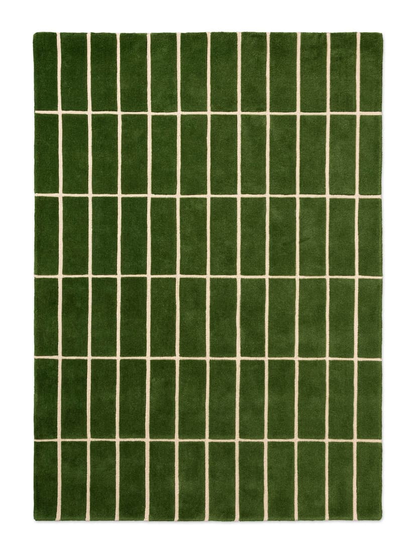 Dywan Tiliskivi Green zielony, beżowy 140x200, wełna, Marimekko