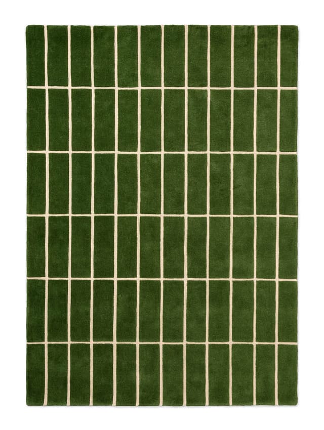 Rug Tiliskivi Green green, beige 170x240, wool, Marimekko - DIMENSION