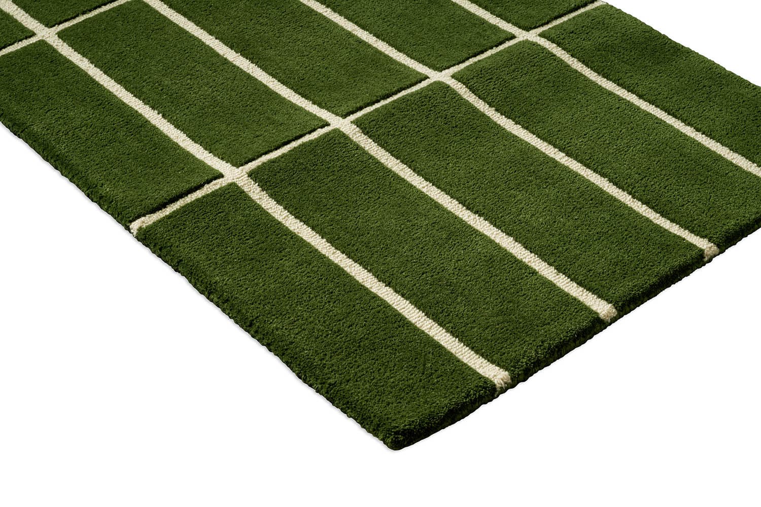 Rug Tiliskivi Green green, beige 170x240, wool, Marimekko - 376364