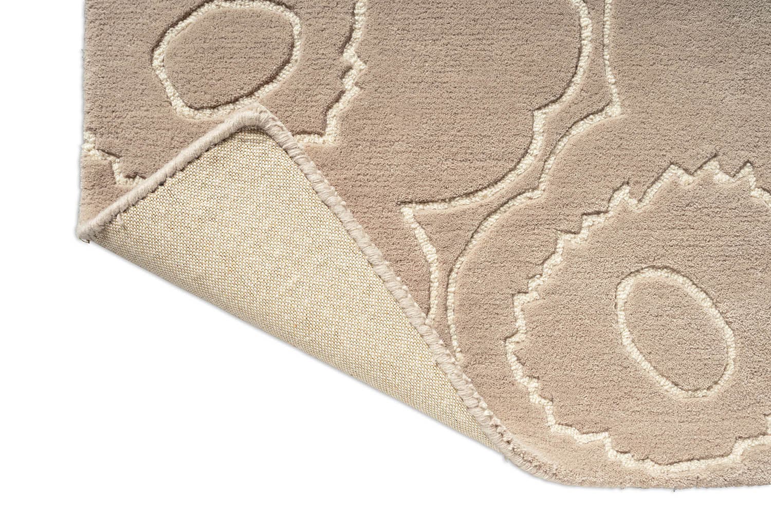 Rug Piirto Unikko Greige beige, grey 70x245 cm, wool, Marimekko - 376388