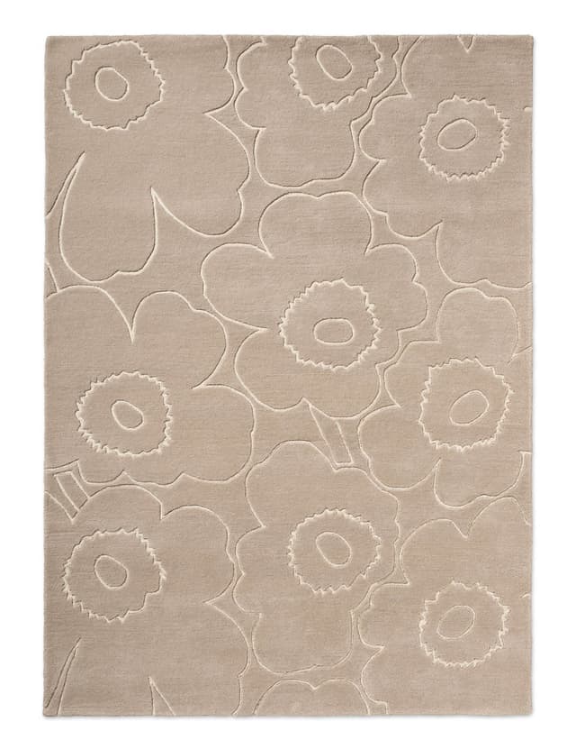 Rug Piirto Unikko Greige beige, grey 70x245 cm, wool, Marimekko - DIMENSION