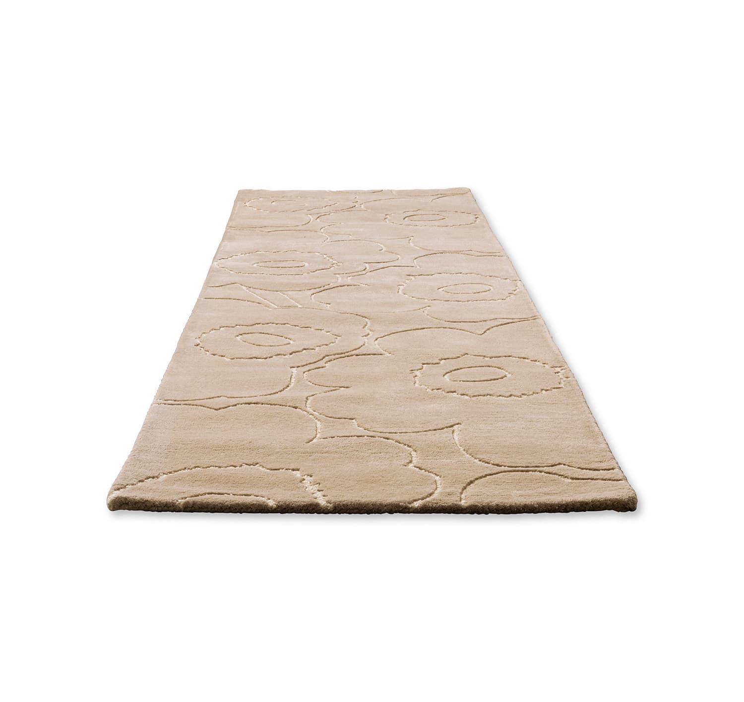 Rug Piirto Unikko Greige beige, grey 250x350 cm, wool, Marimekko - 376426