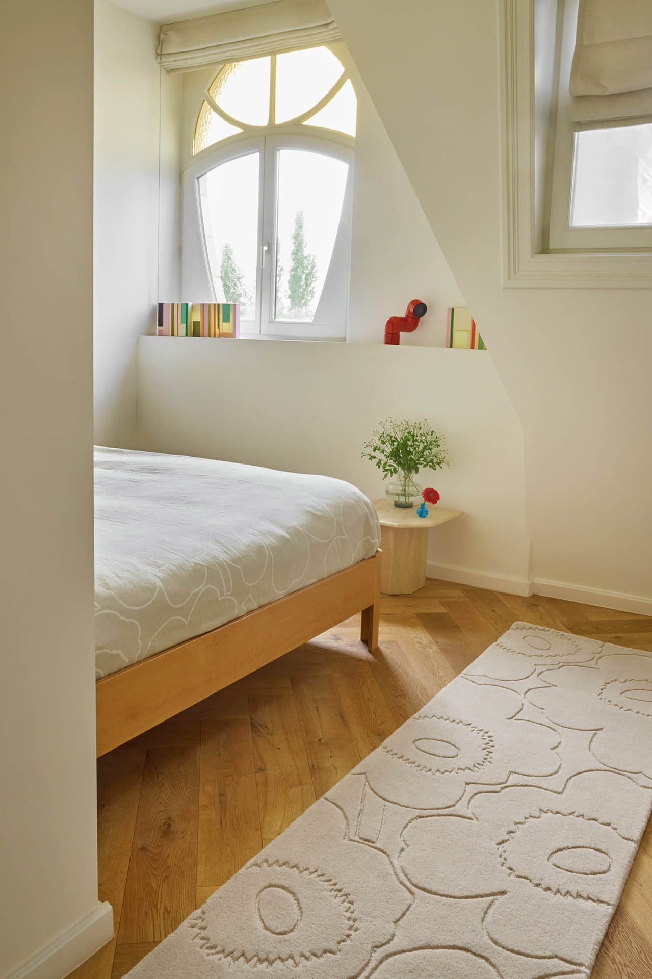 Rug Piirto Unikko Natural White beige, 80x300, wool, Marimekko - 376439