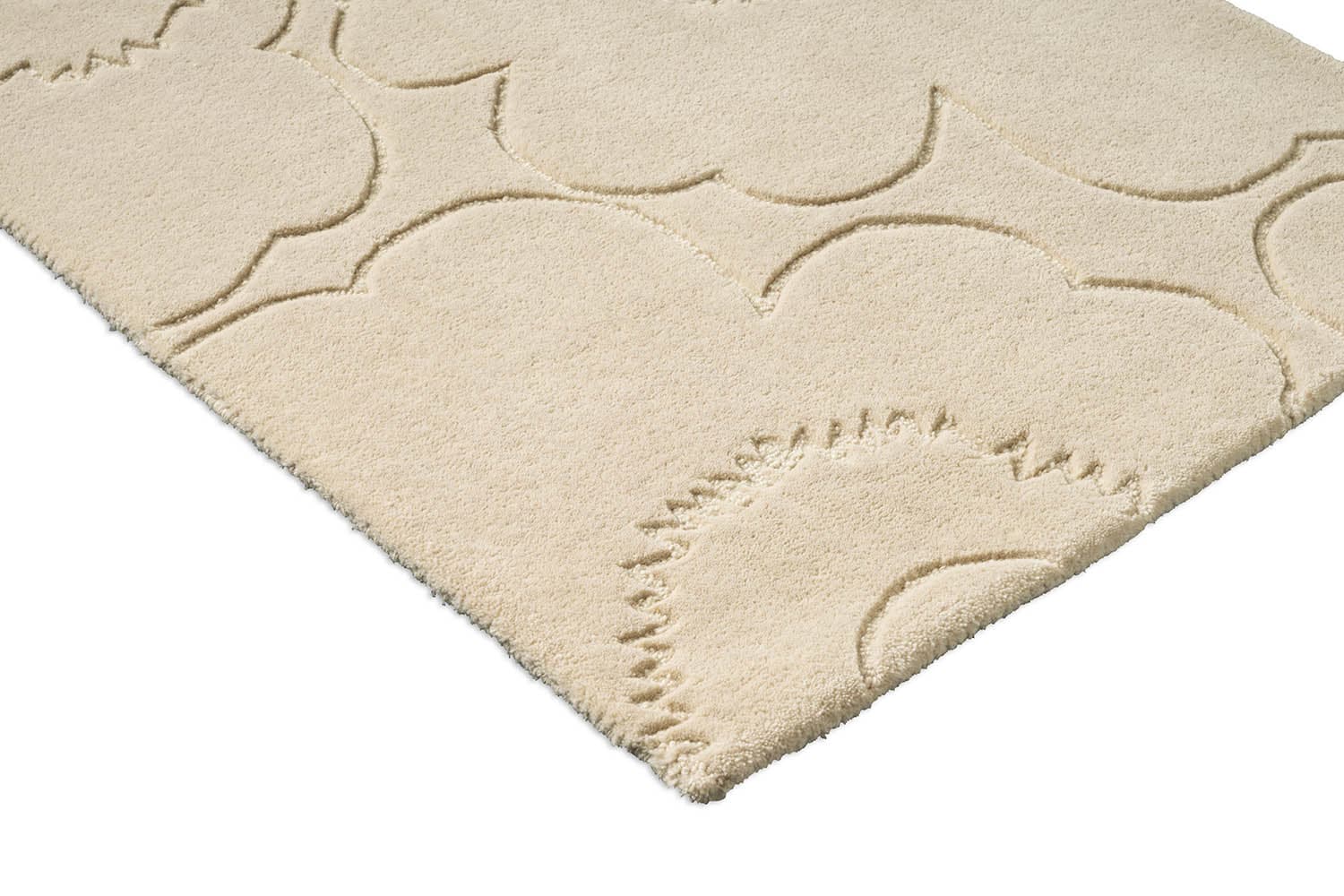 Rug Piirto Unikko Natural White beige 140x200, wool, Marimekko - 376451