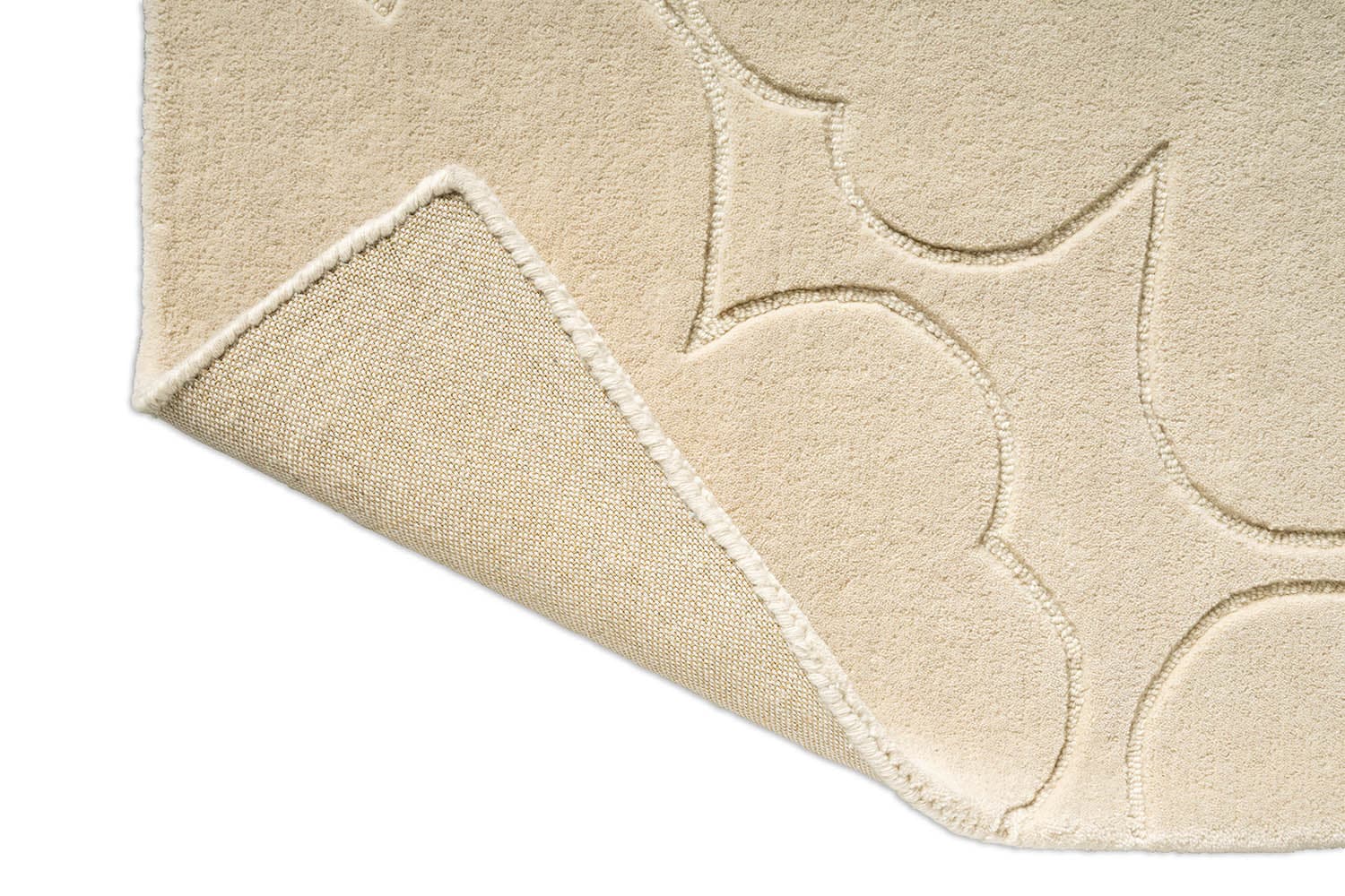 Rug Piirto Unikko Natural White beige 140x200, wool, Marimekko - 376450
