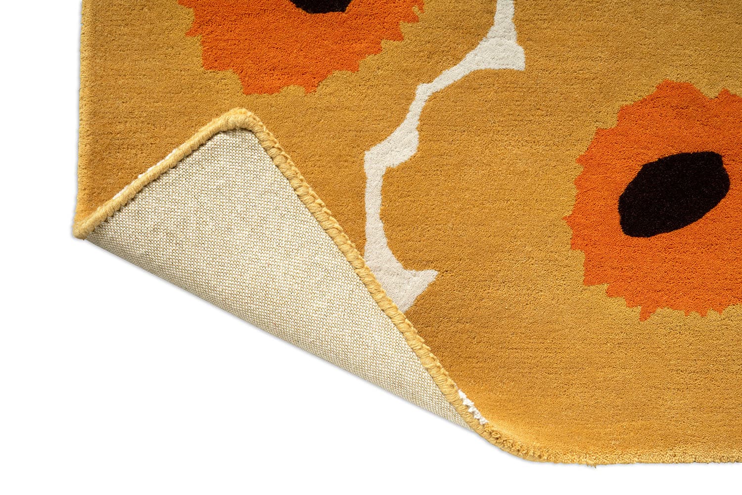 Rug Unikko Honey beige, orange 140x200, wool, Marimekko - 376530