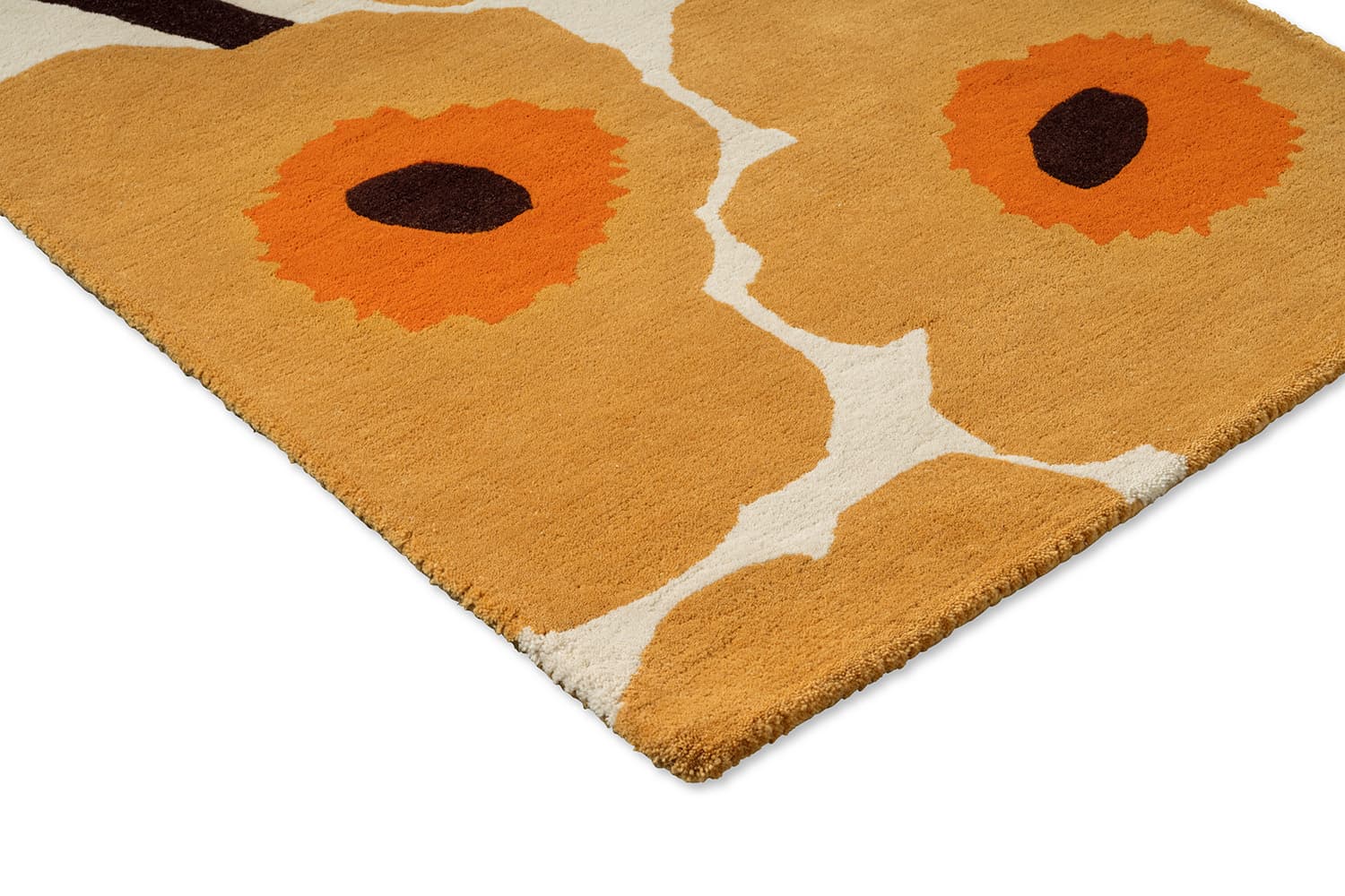Rug Unikko Honey beige, orange 140x200, wool, Marimekko - 376531