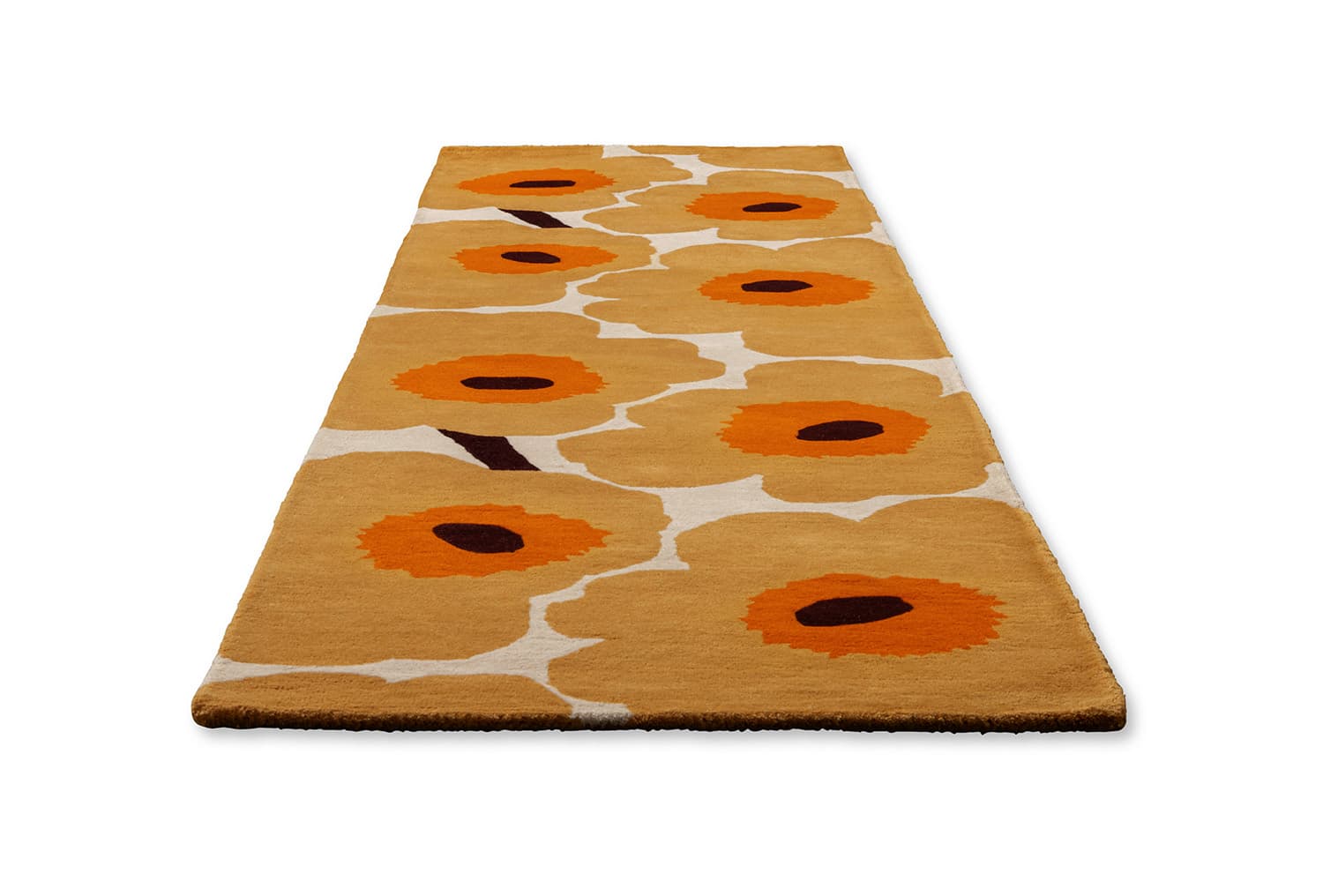 Rug Unikko Honey beige, orange 170x240, wool, Marimekko - 376549