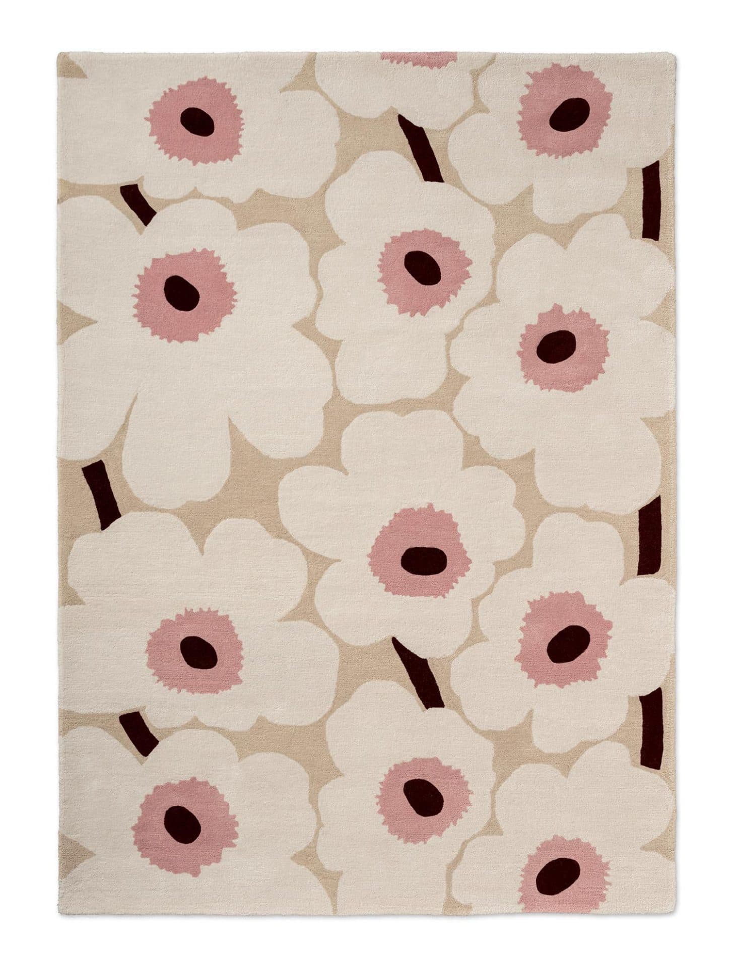 Rug Unikko Beige Pink beige, pink, brown 170x240, wool, Marimekko