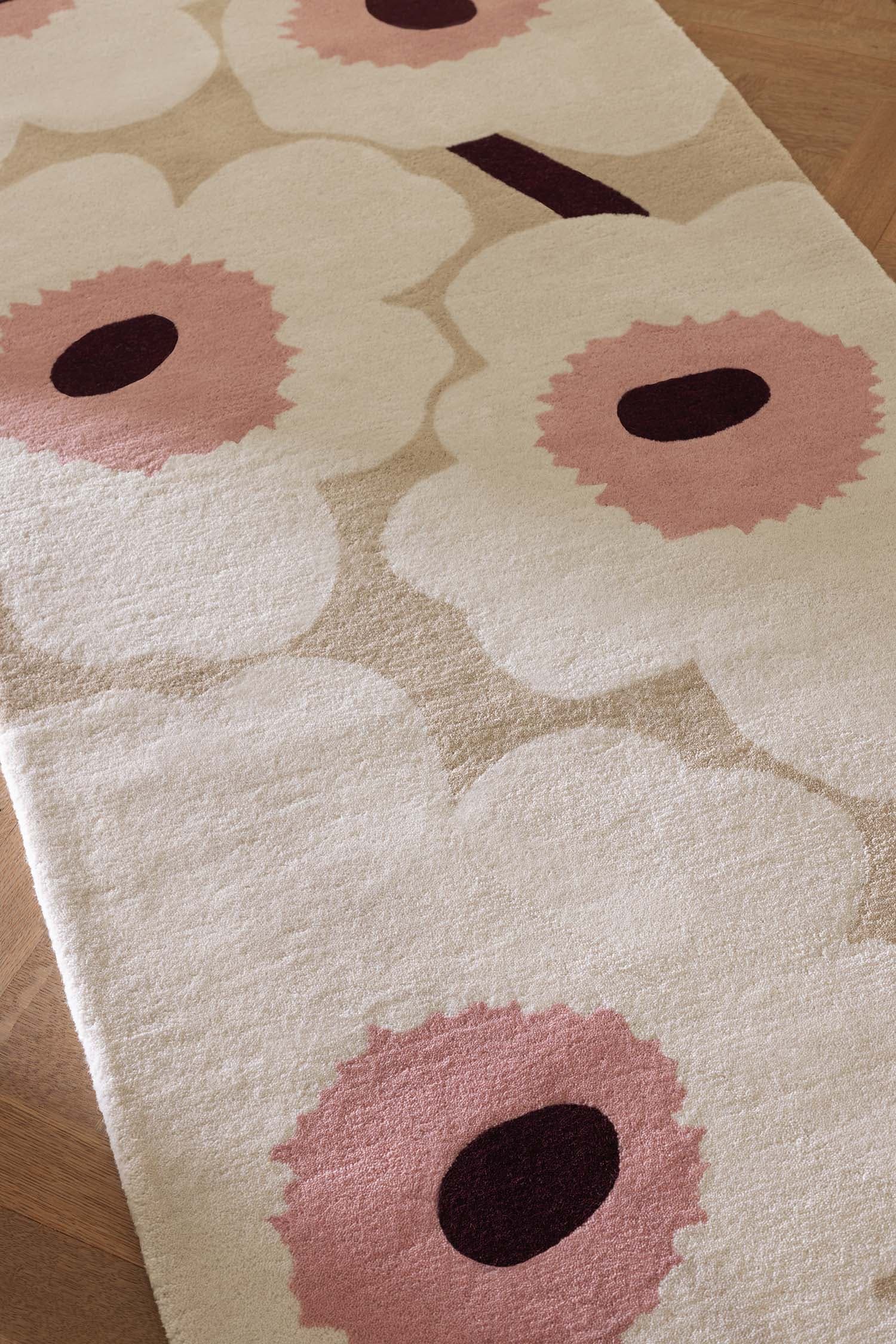 Rug Unikko Beige Pink beige, pink, brown 170x240, wool, Marimekko - 376596