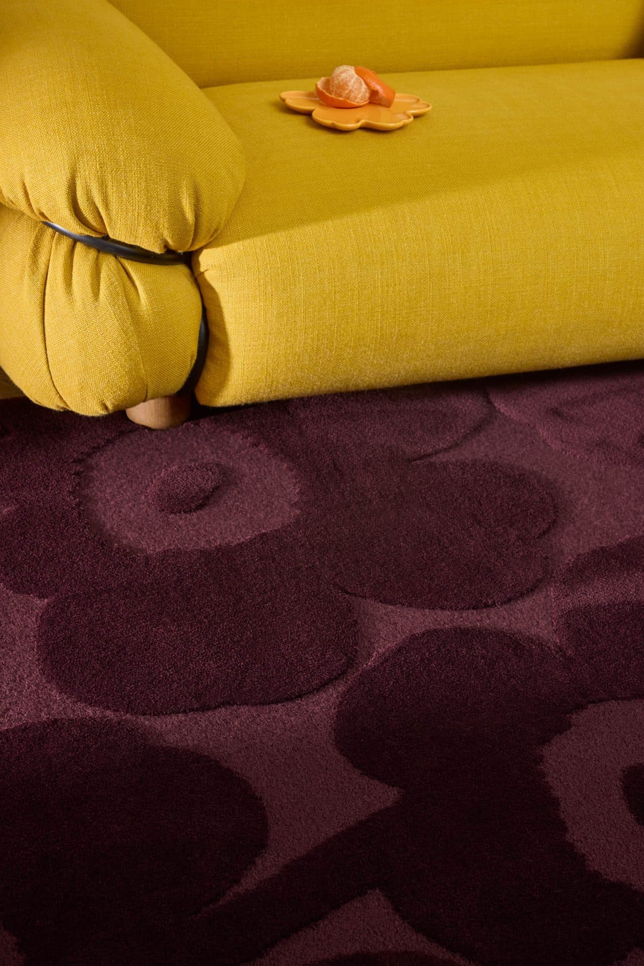 Rug Unikko Burgundy burgundy 140x200, wool, Marimekko - 376618