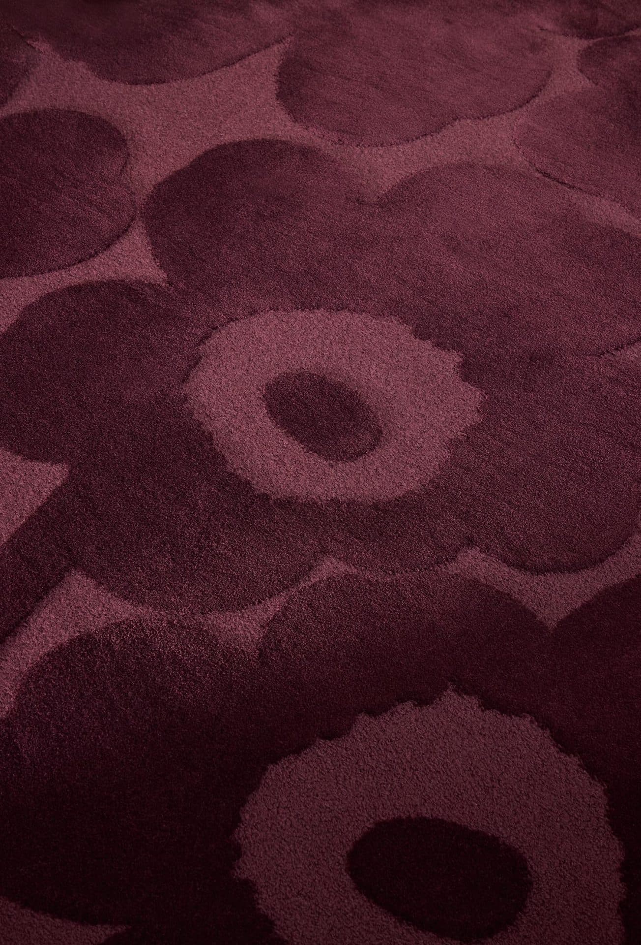 Rug Unikko Burgundy burgundy 140x200, wool, Marimekko - 376622