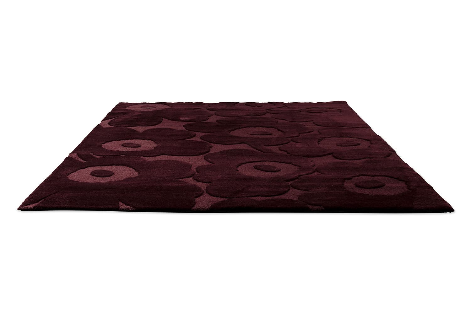 Rug Unikko Burgundy burgundy 140x200, wool, Marimekko - 376621