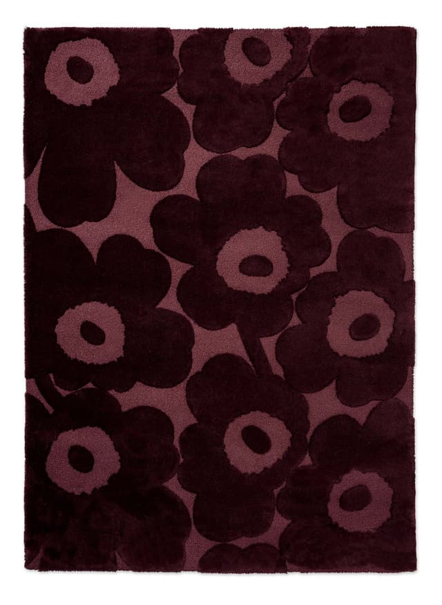 Rug Unikko Burgundy burgundy 250x350, wool, Marimekko - DIMENSION