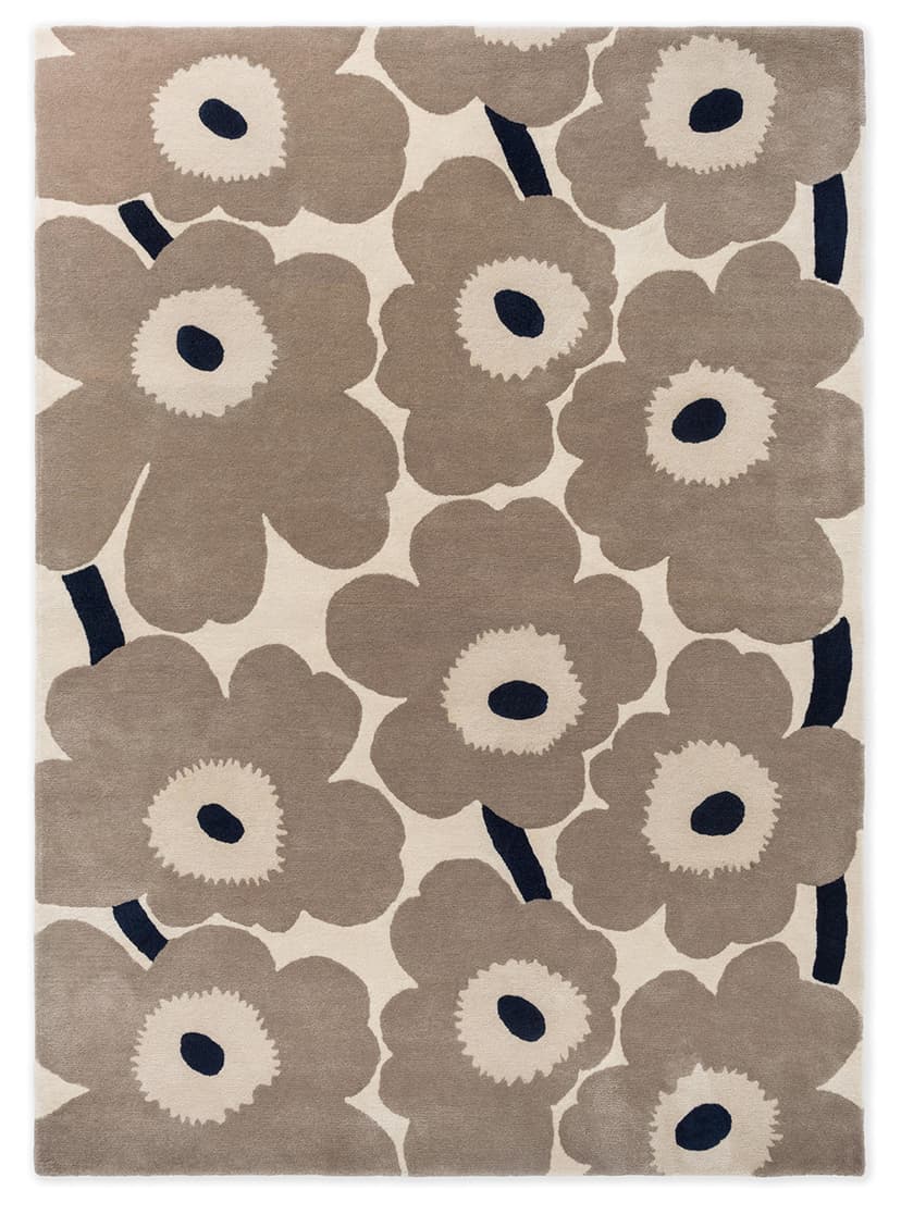 Rug Unikko Greige beige, grey, black 140x200, wool, Marimekko