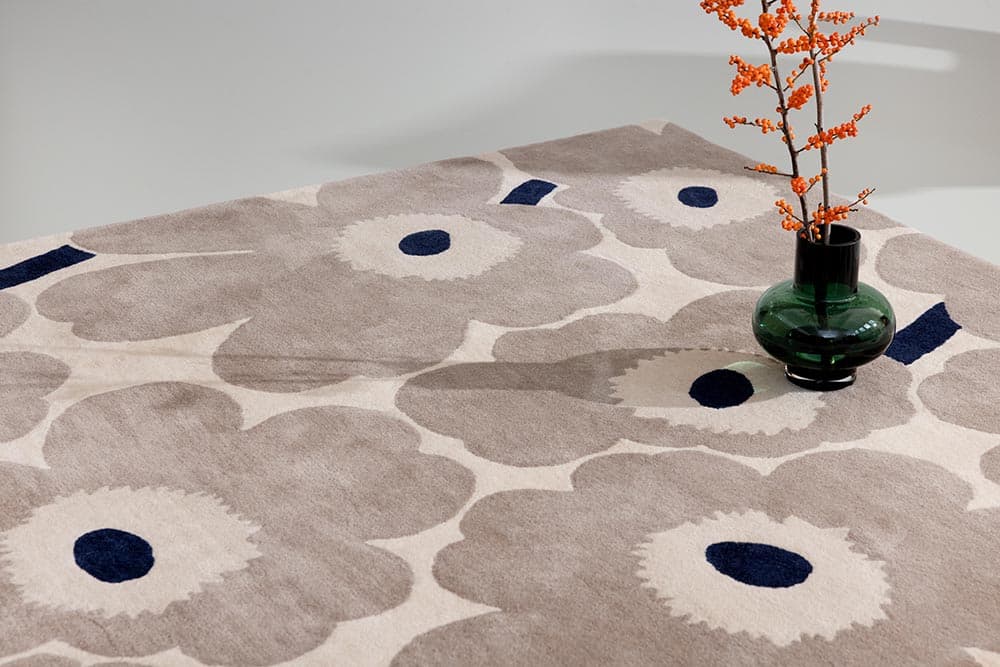 Rug Unikko Greige beige, grey, black 140x200, wool, Marimekko - 376743