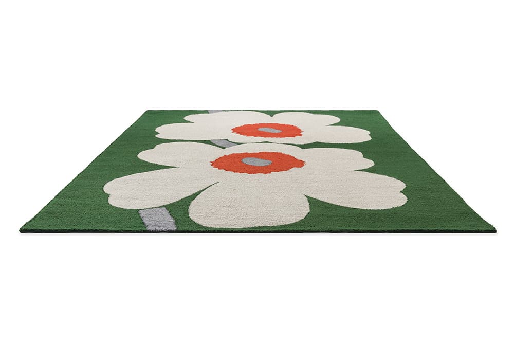 Dywan zewnętrzny Unikko Anniversary Green beżowy, zielony 140x200, Marimekko - 376780