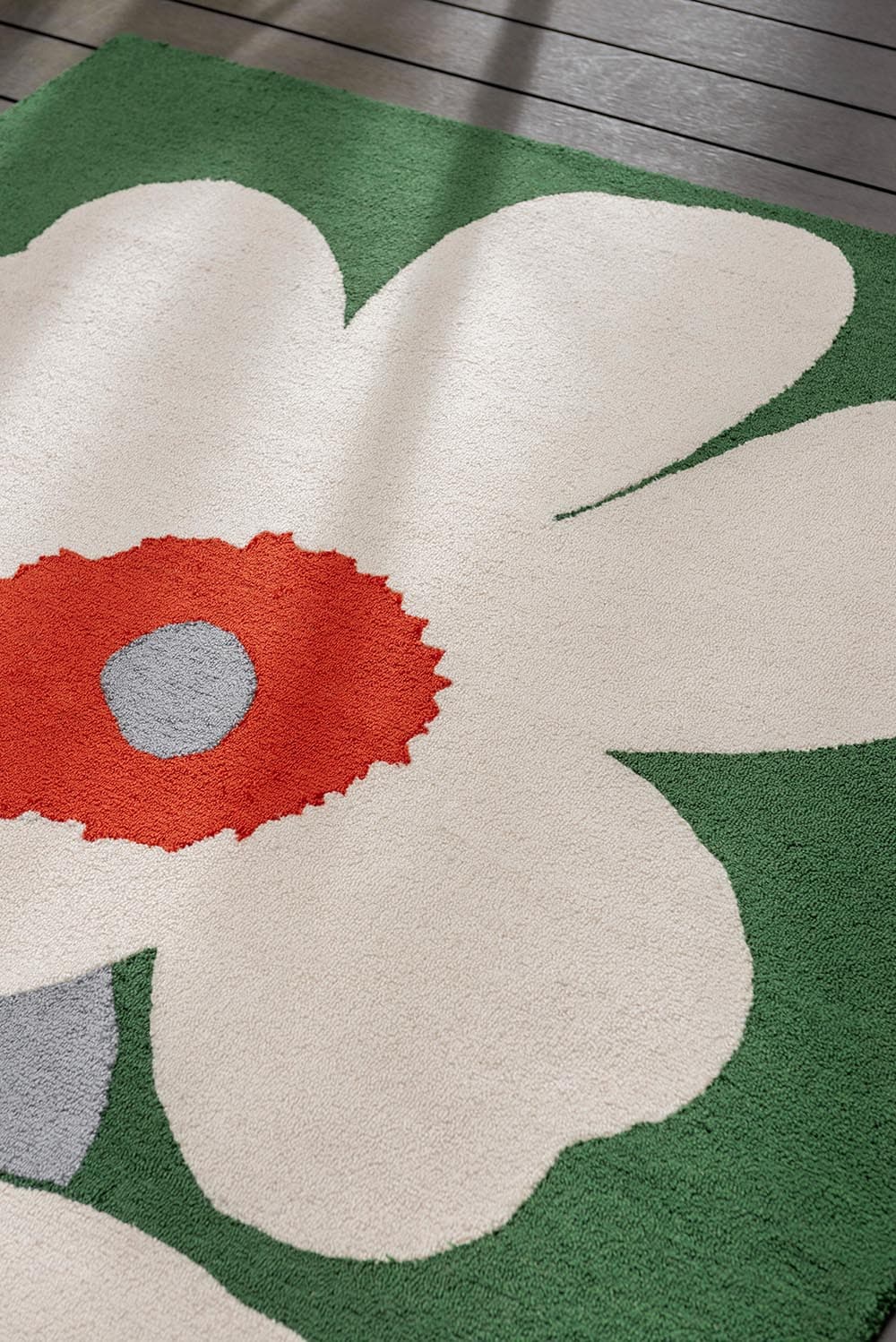 Dywan zewnętrzny Unikko Anniversary Green beżowy, zielony 140x200, Marimekko - 376777
