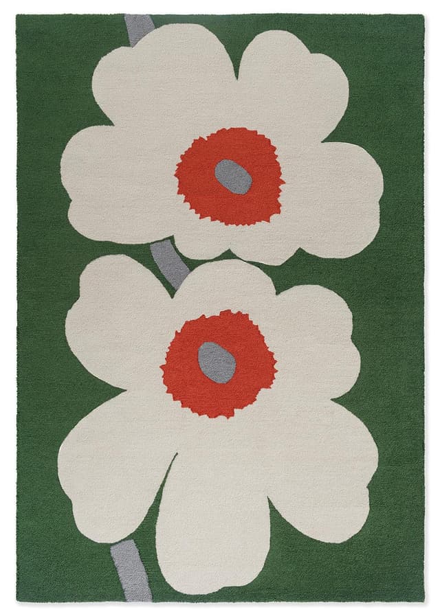 Dywan Unikko Anniversary Green beżowy, zielony 250x350, Marimekko - WYMIARY