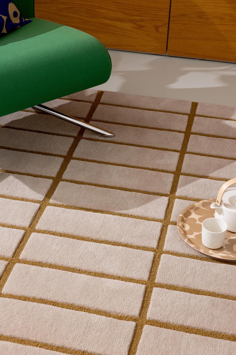 Rug Tiliskivi Bronze Yellow beige, yellow 70x245 cm, wool, Marimekko - 376831