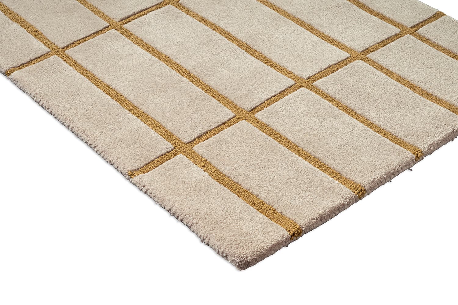 Rug Tiliskivi Bronze Yellow beige, yellow 80x300, wool, Marimekko - 376844