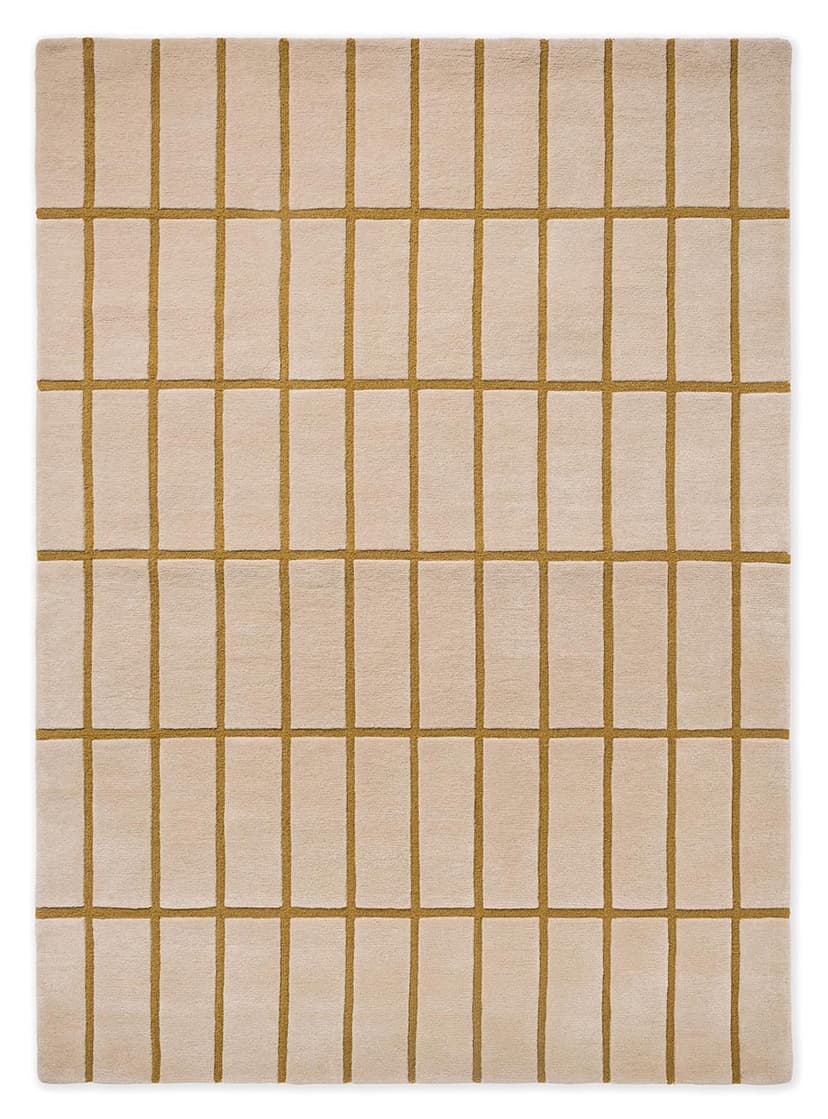 Dywan Tiliskivi Bronze Yellow beżowy, żółty 140x200, wełna, Marimekko