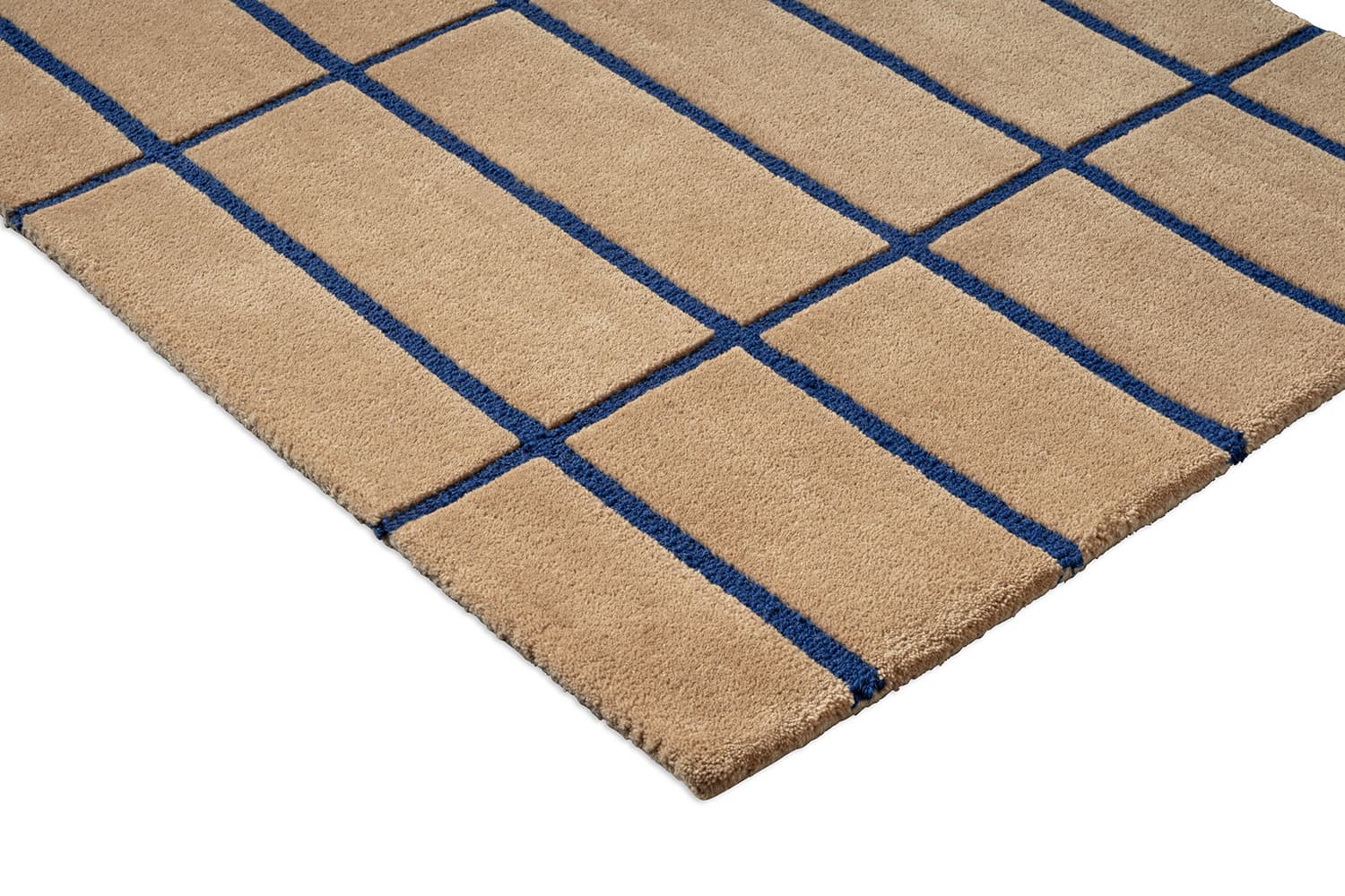 Rug Tiliskivi Bright Blue beige, blue 170x240, wool, Marimekko - 376908