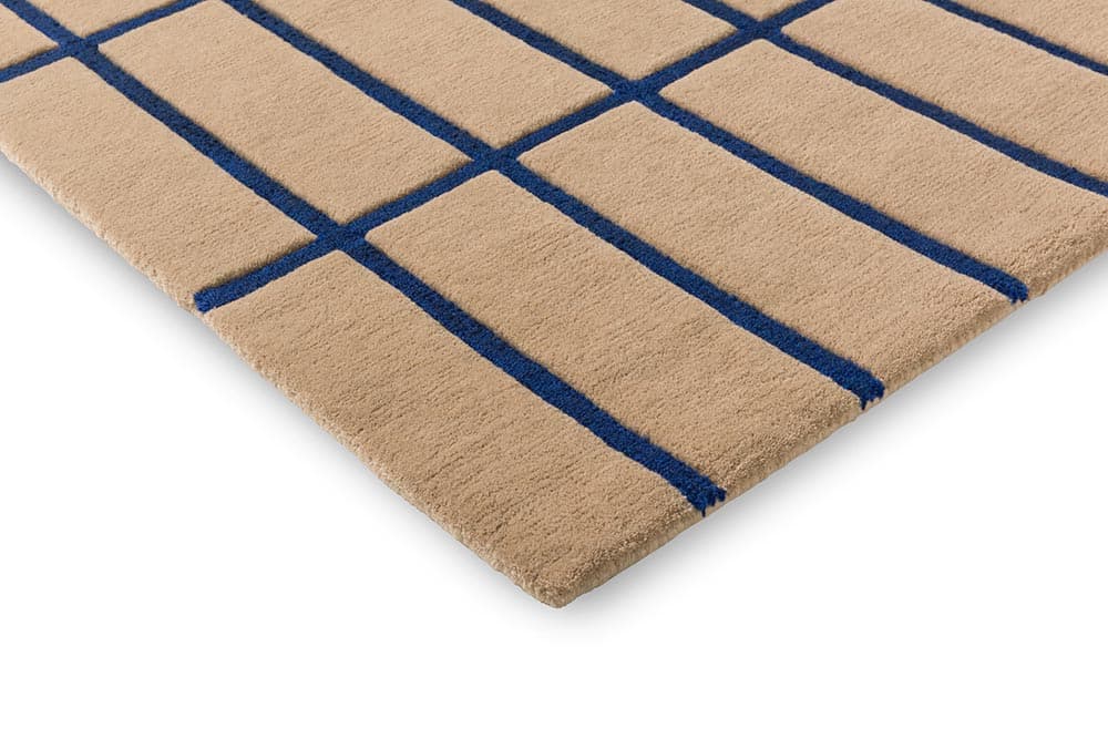 Rug Tiliskivi Bright Blue beige, blue 170x240, wool, Marimekko - 376905