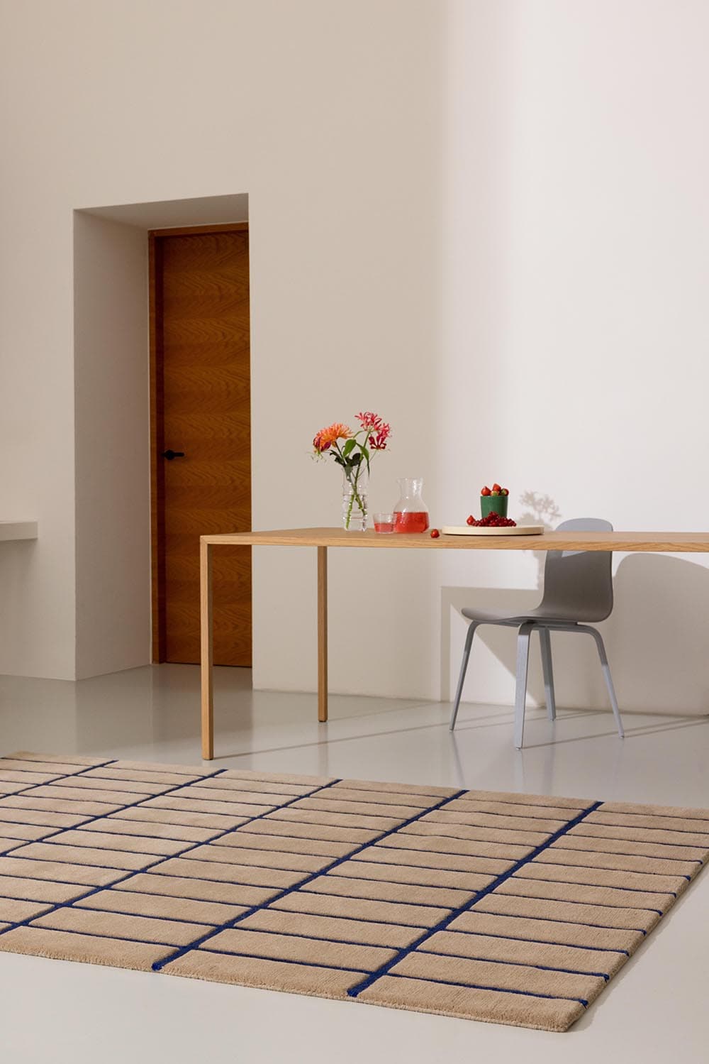 Rug Tiliskivi Bright Blue beige, blue 250x350, wool, Marimekko - 376919