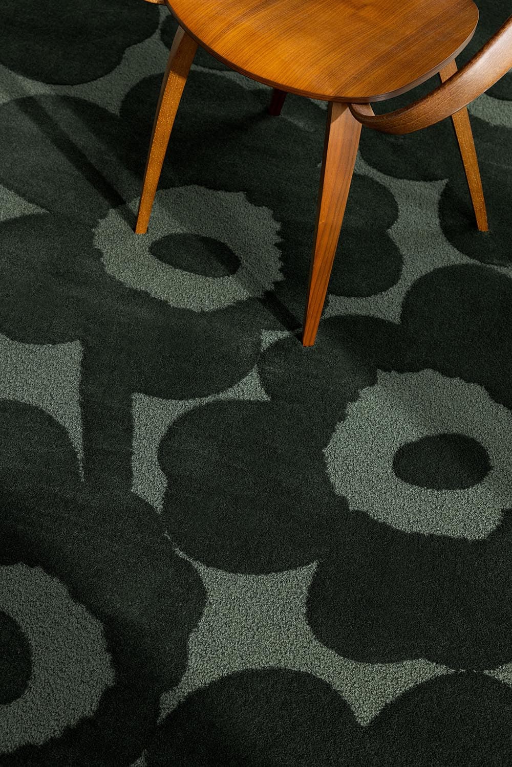 Rug Unikko Dark Green green 200x300, wool, Marimekko - 376939